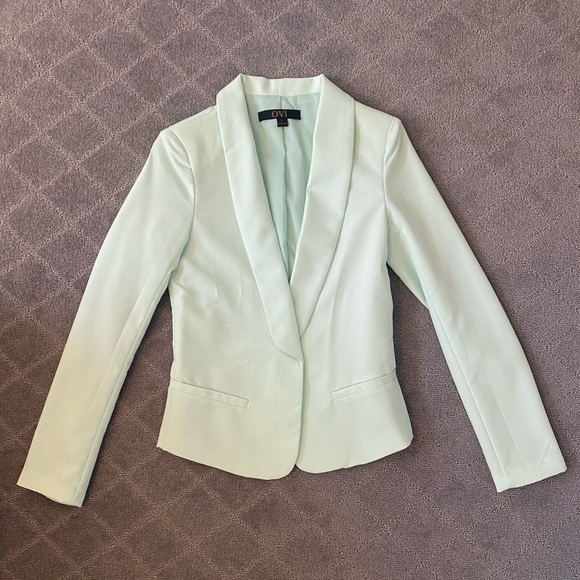 Mint Color Open Front Blazer - Picture 1 of 5